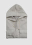 PESCAROLO BRUSHED WOOL SNAP HOODIE IN BEIGE MIX