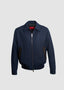 ISAIA PADDED AVIATOR SCUBA WOOL OUTERWEAR JACKE IN DARK BLUE