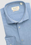 BORGO MELANGE BIRDSEYE LS SPORT SHIRT IN BLUE