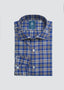 FINAMORE LONG SLEEVE SPORT SHIRT IN EXCLUSIVE BLUE GREY PLAID