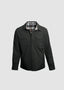 FRADI REVERSIBLE SHACKET IN BLACK AND MUD CHECK