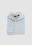 LEFT COAST TEE LONG SLEEVE SPORT SHIRT WITH PIMA JERSEY STRIPES IN LIGHT BLUE & WHITE