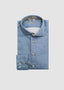 STENSTRÖMS LONG SLEEVE SPORT SHIRT WITH FLORAL TRIM IN BLUE