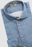 STENSTRÖMS LONG SLEEVE SPORT SHIRT WITH FLORAL TRIM IN BLUE