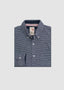 RELWEN LONG SLEEVE SPORT SHIRT IN MIDNIGHT & WHITE HEMP STRIPES