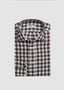 LUCIANO BARBERA CHECKERED LONG SLEEVE SPORT SHIRT IN RUST, NAVY & CREAM