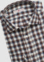 LUCIANO BARBERA CHECKERED LONG SLEEVE SPORT SHIRT IN RUST, NAVY & CREAM