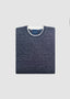 PAUL & SHARK WOOL-LINEN MELANGE CREW SWEATER IN BLUE