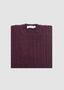 INIS MEAIN WOOL CASHMERE ARAN CABLE CREW IN BURGUNDY