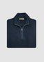 FIORONI CASHMERE QUARTER ZIP PIN DOT SWEATER IN NAVY