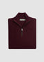 CANALI QUARTER ZIP SWEATER WITH SUEDE IN WINE