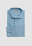 CANALI LONG SLEEVE SPORT SHIRT IN SOLID LIGHT BLUE