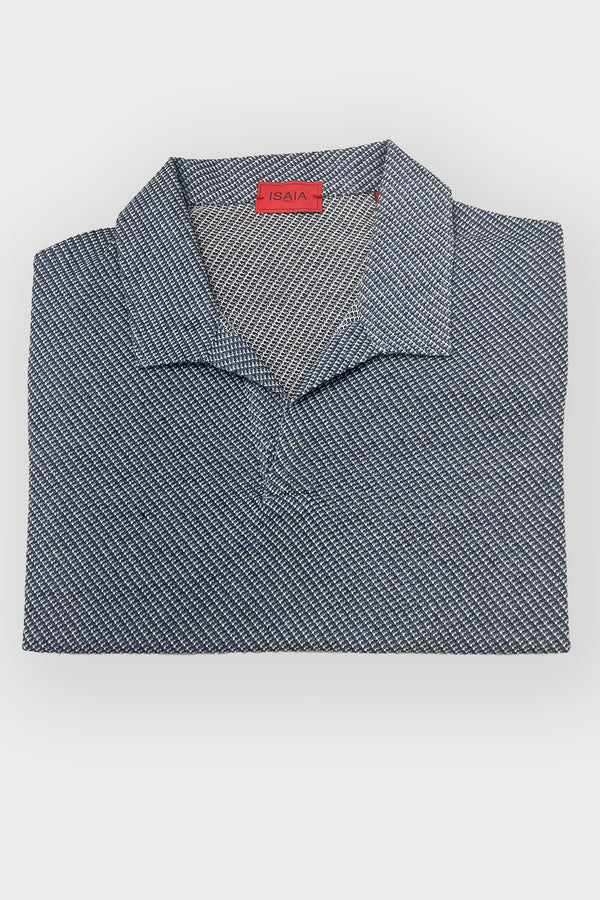 Knit polo in blue