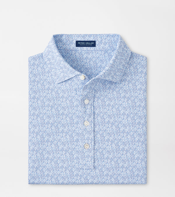 Short Sleeve Knit Shirt in White Blue Pearl