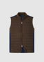 PETER MILLAR WINSOME HYBRID VEST IN ANTIQUE WALNUT