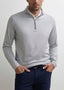 PETER MILLAR ALBATROSS COTTON-BLEND PIQUE QUARTER-ZIP IN GALE GREY
