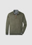 PETER MILLAR AUTUMN CREST SUEDE TRIM QUARTER-ZIP IN BASIL