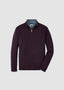 PETER MILLAR AUTUMN CREST SUEDE TRIM QUARTER-ZIP IN MIDNIGHT CRAPE