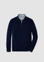 PETER MILLAR AUTUMN CREST SUEDE TRIM QUARTER-ZIP IN NAVY