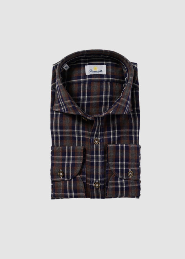 Twill Plaid in Blue and Brown