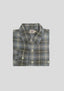 FAHERTY TIRED & TRUE CHAMBRAY WORKSHIRT IN IRON WATER PLAID