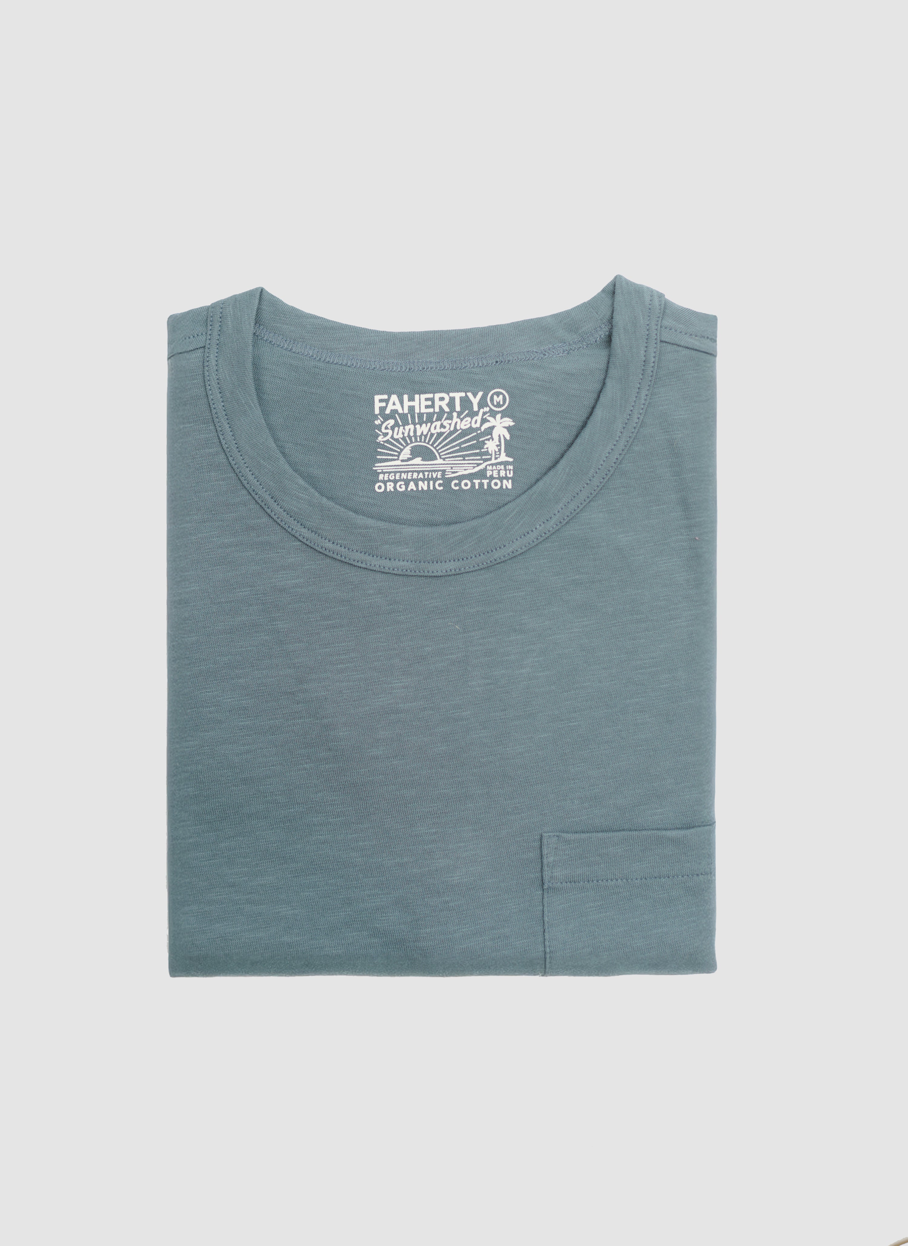 FAHERTY SUNWASHED POCKET TEE IN ROUGH WATERS – beecroft & bull