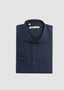MAURIZIO BALDASSARI COTTON LYOCELL BONE LONG SLEEVE SPORT SHIRT IN DARK NAVY