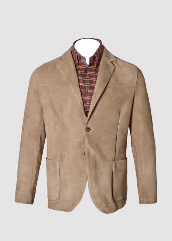 Sport Coat in Beige Suede