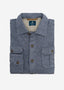 JOHNNIE-O CARL LONG SLEEVE FLANNEL SPORT SHIRT IN LAGUNA BLUE