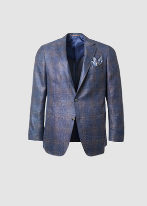 CANALI UNLINED SPORT COAT IN BLUE & BROWN