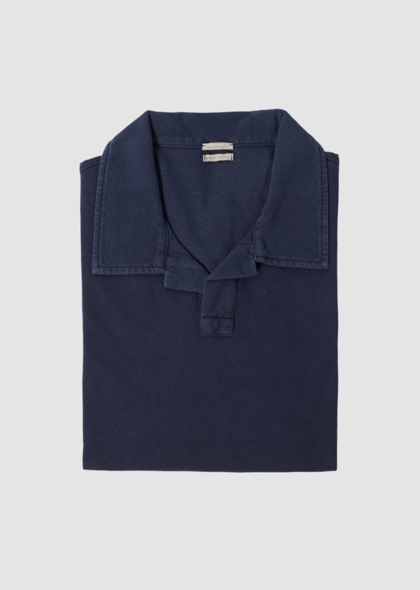 MASSIMO ALBA LONG SLEEVE KNIT SHIRT IN BLUE