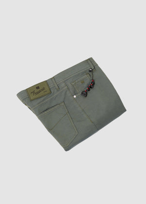 PESCAROLO 5 POCKET NON DENIM IN SAGE