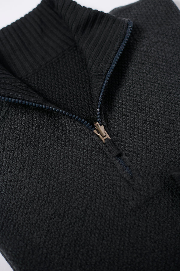 Camogli Quarter Zip Reversible in Black