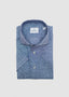 EMANUEL BERG SHORT SLEEVE SPORT SHIRT IN NAVY WITH FULL BUTTON KNIT