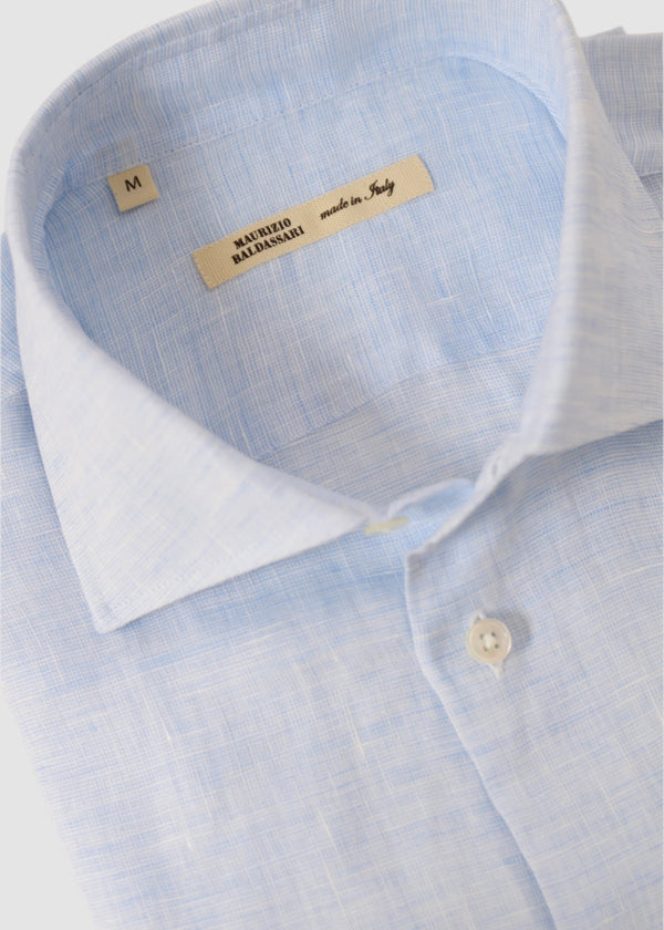 MAURIZIO BALDASSARI LONG SLEEVE SPORT SHIRT IN ANGEL BLUE