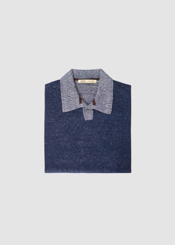 MAURIZIO BALDASSARI KNIT SHIRT IN BLUE TOTAL ECLIPSE