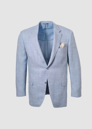 CANALI PLAID SPORT COAT IN SKY