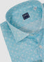 FEDELI LONG SLEEVE SPORT SHIRT IN AQUA PANAMINO MED