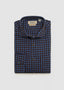 BORGO CHECKERED LONG SLEEVE SPORT SHIRT IN BLUE BROWN GINGHAM
