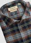 BORGO BIG BLUE BRUSHED PLAID LONG SLEEVE SPORT SHIRT 