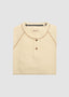 BORGO RIB HENLEY JERSEY IN OFF WHITE