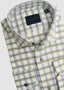 CALDER WINDOWPANE LONG SLEEVE SPORT SHIRT IN OLIVE