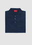 ISAIA LONG SLEEVE POLO IN MED BLUE