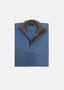 PAUL & SHARK EXTRA FINE MERINO QUARTER ZIP SWEATER IN STATE BLUE