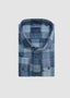 CALDER LONG SLEEVE SPORT SHIRT IN NAVY BRUSHED PLAID