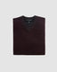 AUTUMN CASHMERE REVERSIBLE V-NECK SWEATER WITH COVERSTITCH IN BORDEAUX PEPPER