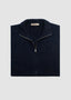 FIORONI CASHMERE LINEN FULL ZIP SWEATER IN NAVY
