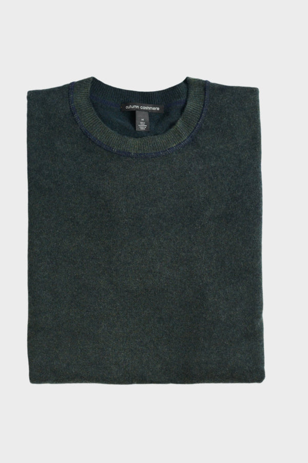 Cashmere Sweater Green Inked Crew