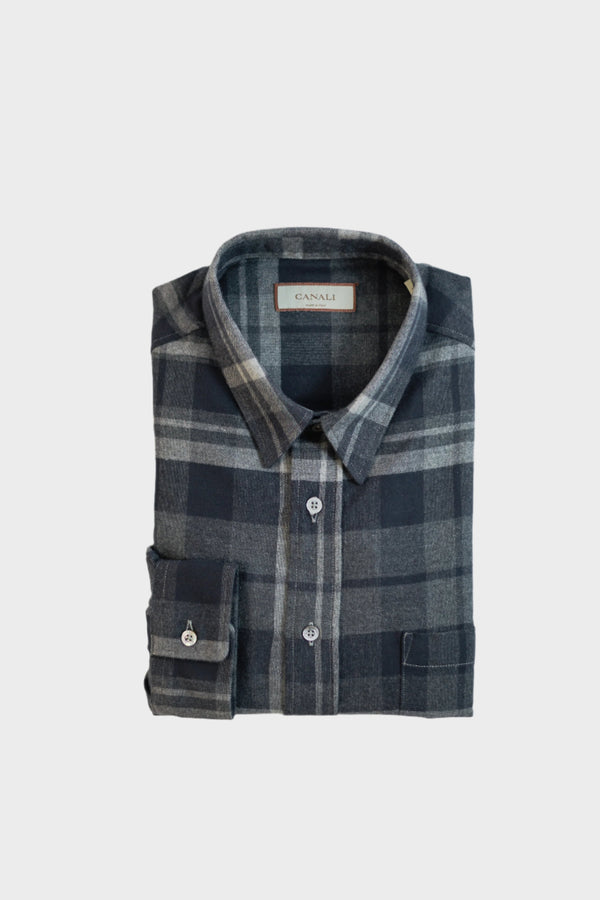 Overshirt Plaid Flannel in Grey