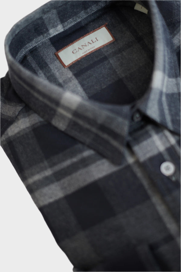 Overshirt Plaid Flannel in Grey